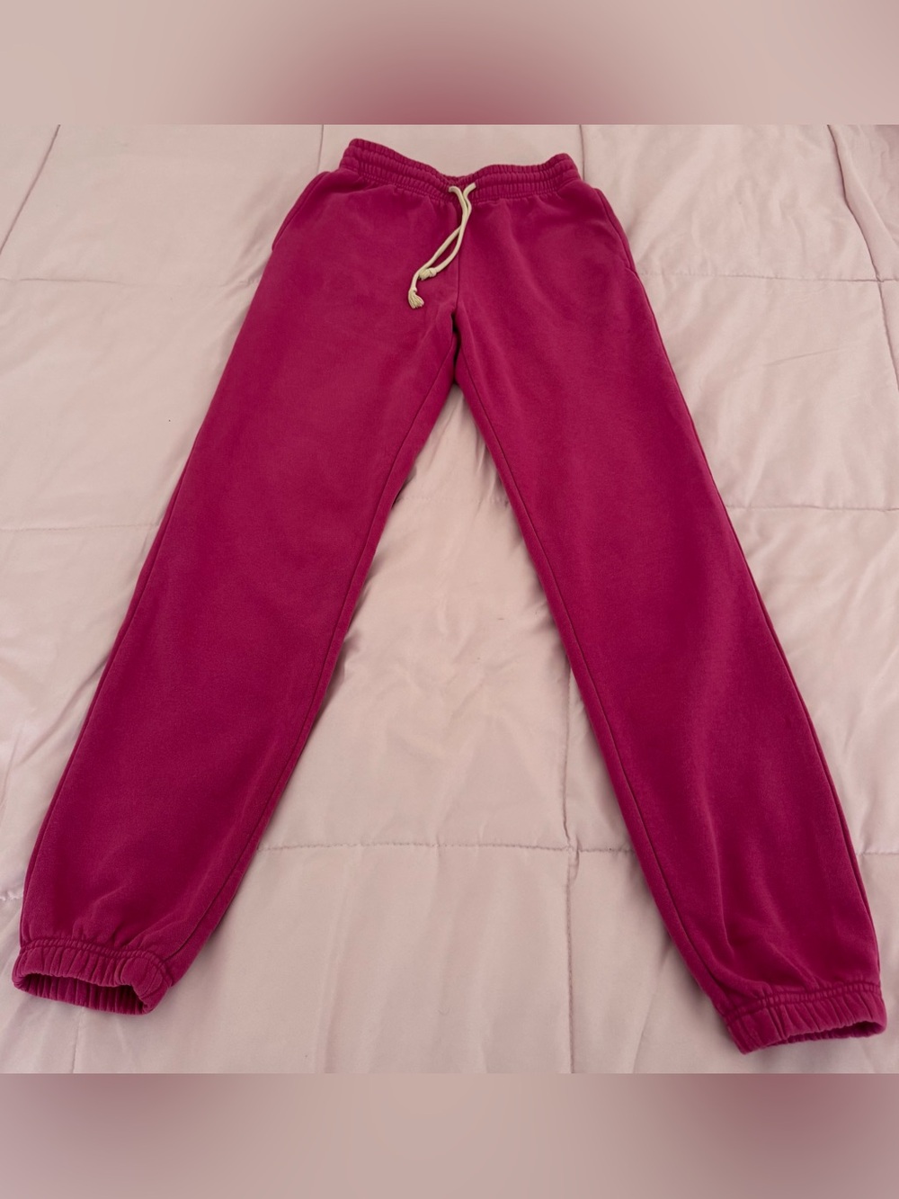 Out from Under pink Fuchsia Drawstring Jogger Pants sweatpants, size XS pockets